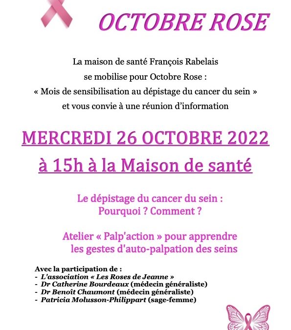 Octobre Rose : prévention du cancer du sein, une conférence à la maison de santé.