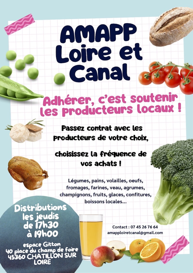 Affiche de l’AMAPP Loire et Canal à Châtillon-sur-Loire