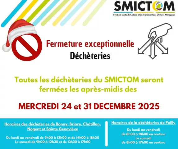 Calendrier de la collecte des déchets pendant les fêtes