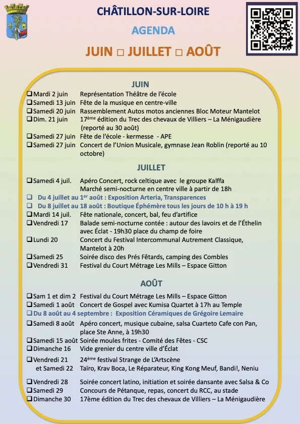 Calendrier des manifestations à Châtillon d’avril à juin