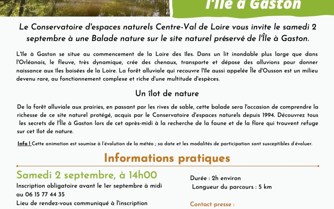 Balade nature à Mantelot sur l’île à Gaston